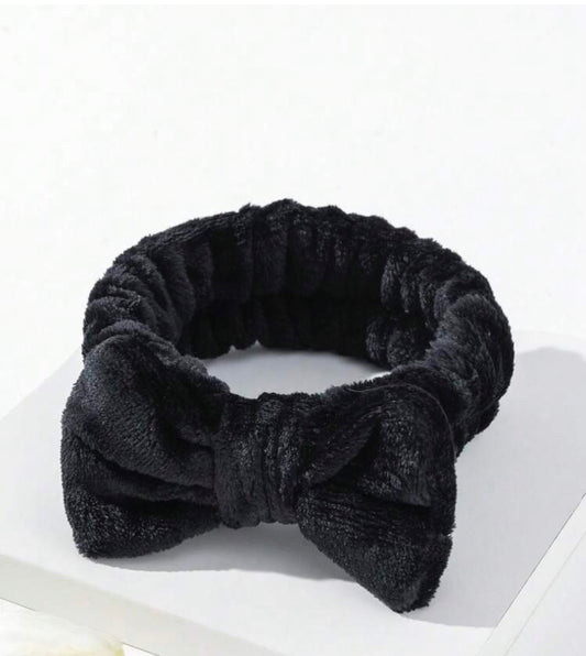 Black bath headband