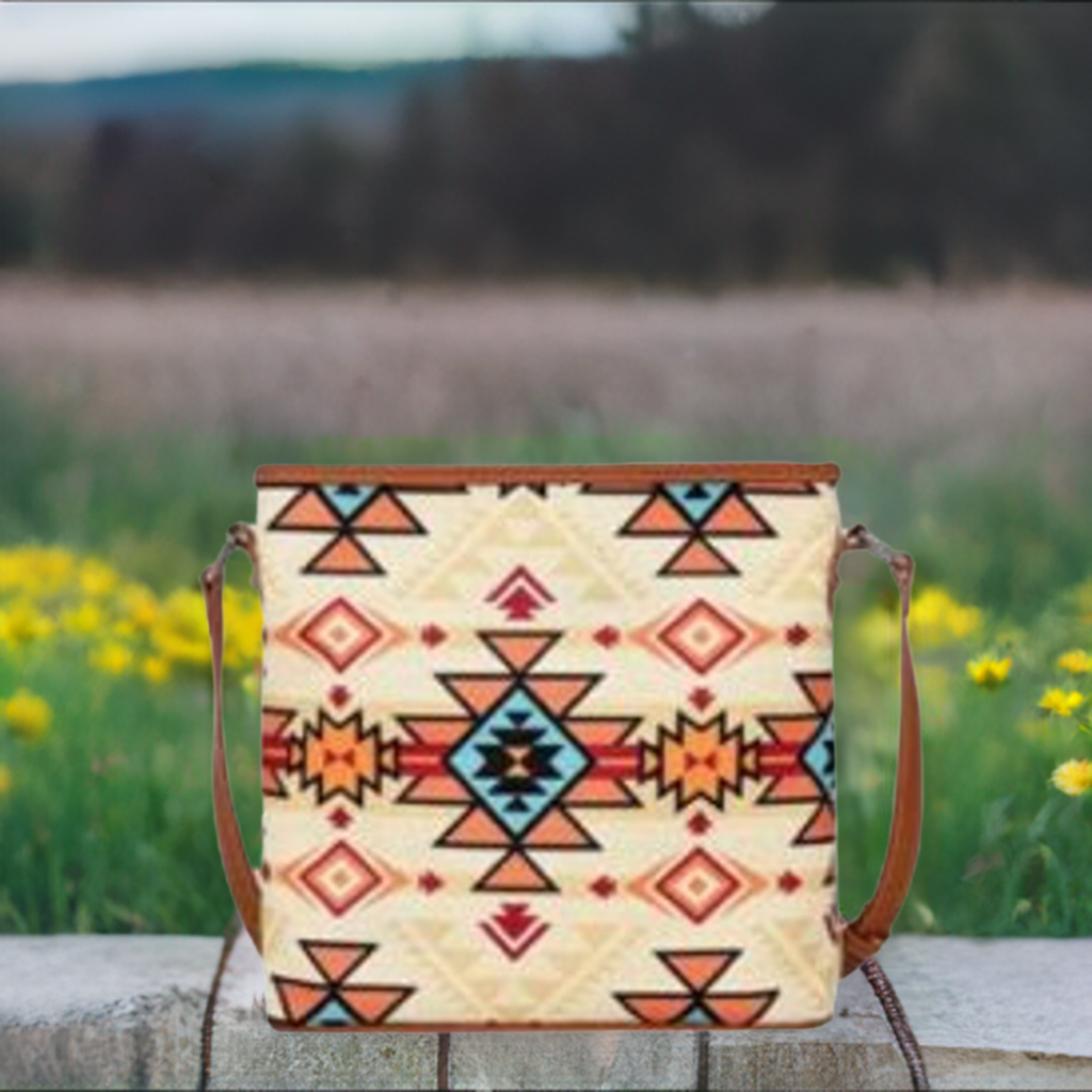 Montana West- Tan Aztec canvas crossbody