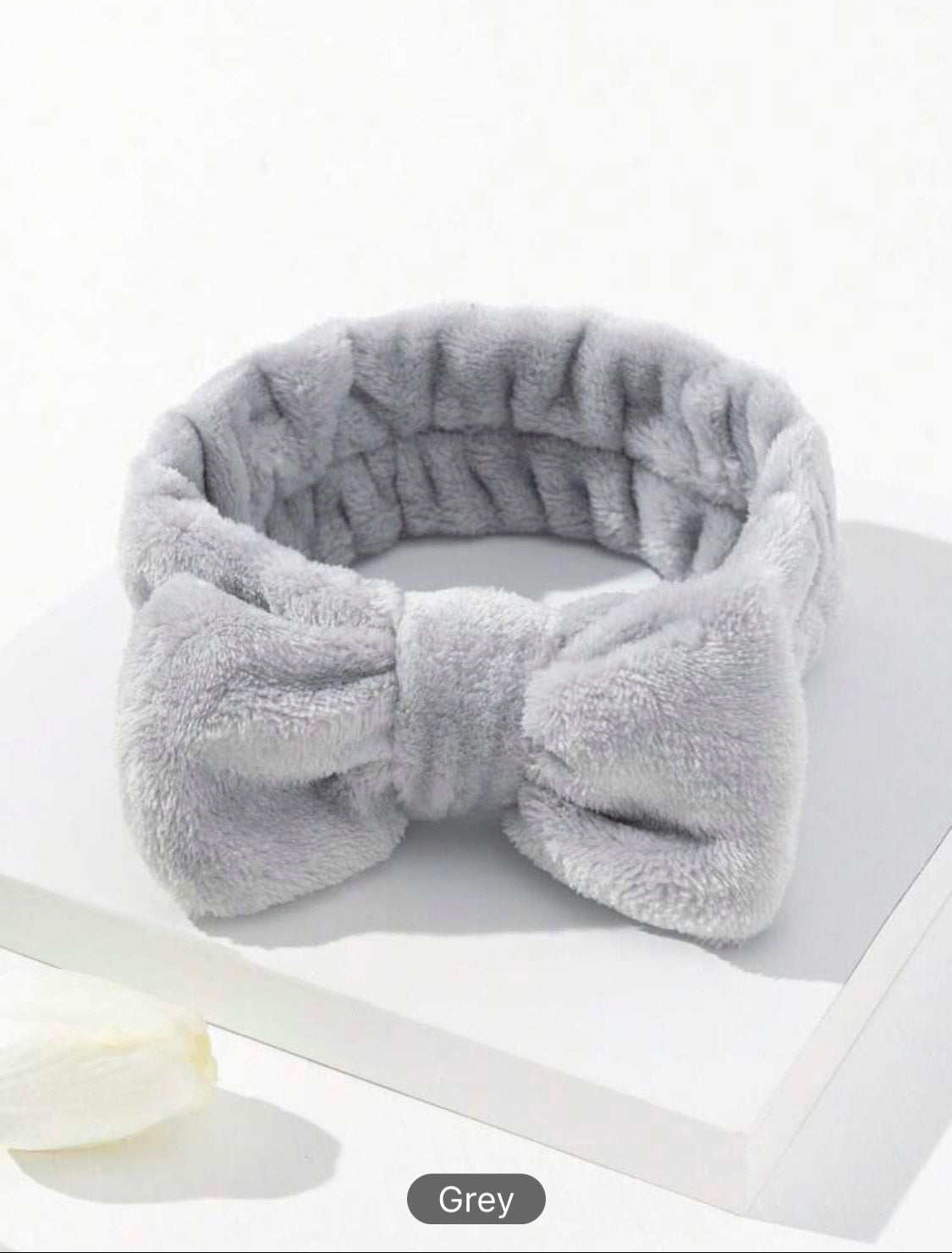 Grey bath headband